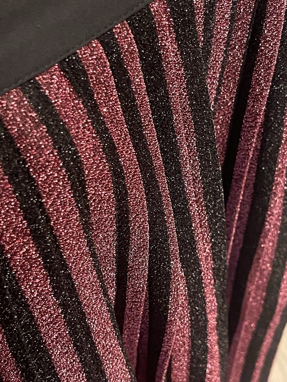 Modcloth 'Glitz The Spot' Pleated Skirt Metallic Pink Glitter Sz L Side Zip